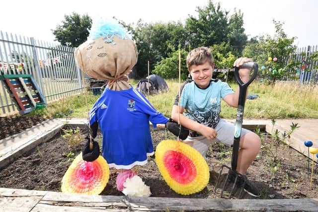 Tyler Wood, aged 12, at the official opening of The Lighthouse Garden at Fleetwood High.