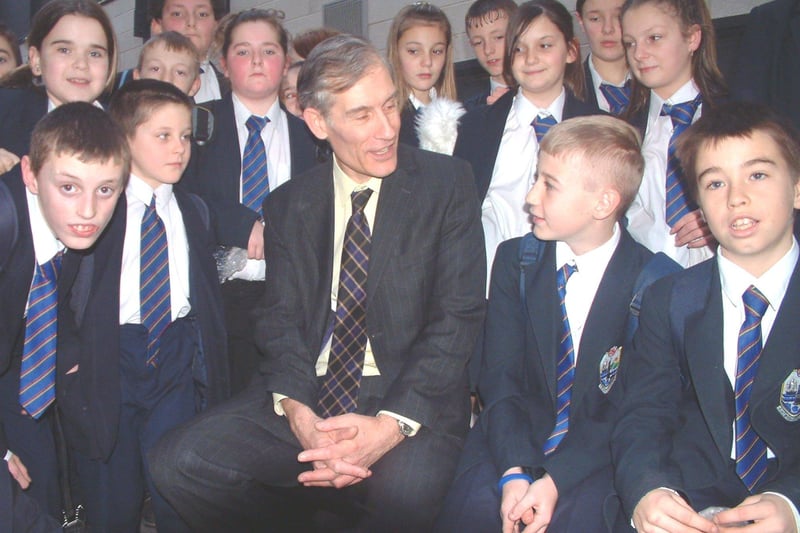 Head of Year 7 teacher Stephen Clarke talks to some of his pupils at Fleetwood Sports College in 2006