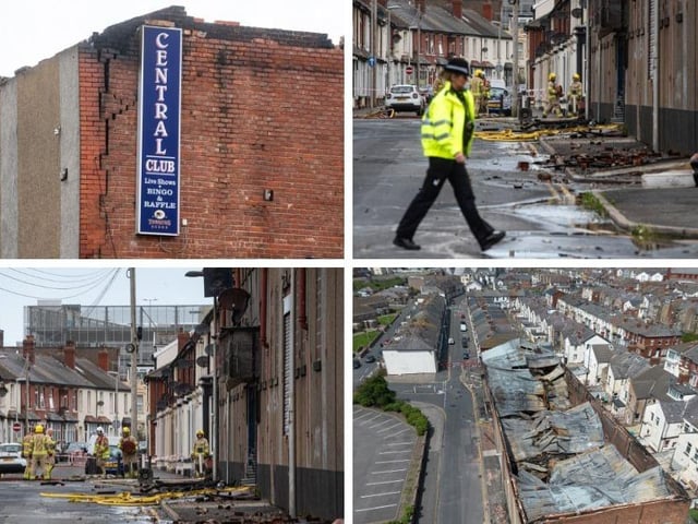 The devastating aftermath of the fire at the Central Club on Kent Road in Blackpool