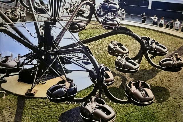 The Octopus at Blackpool Pleasure Beach above the green grass