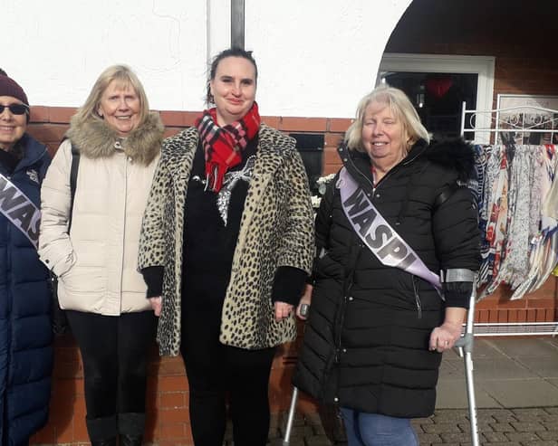 WASPI campaigners- from left, Norma Elkington,  Susan Dutton,  Coun  Holly Swales and Mary Waterhouse are continuing with their fight for compensation.