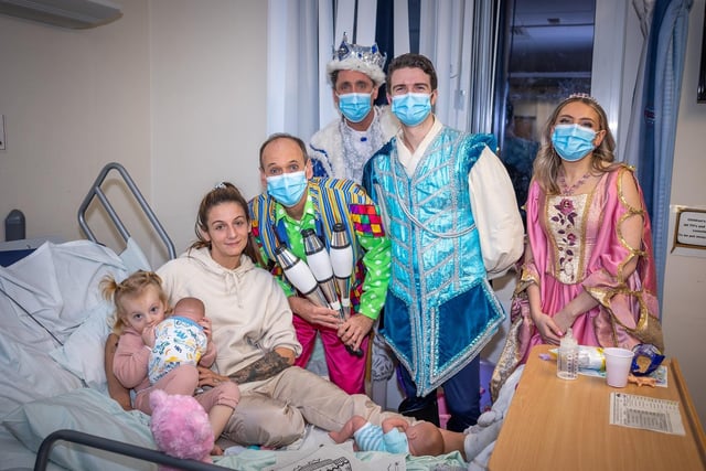 The cast of Blackpool Grand Theatre's Sleeping Beauty made it a day to remember for young patients and their families during their visit to Blackpool Victoria Hospital.