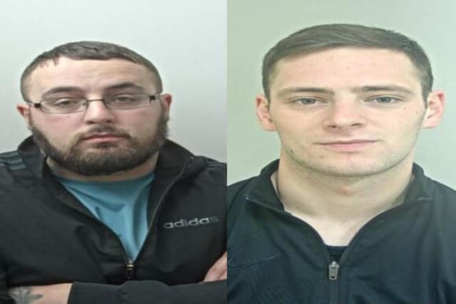Reece Huskinson and Reece Lindsay were jailed after pleading guilty to five counts of residential burglary and vehicle thefts (Credit: Lancashire Police)