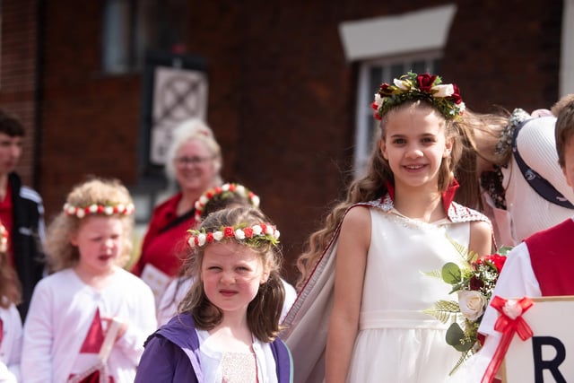 All smiles in the Kirkham and Wesham Club Day procession.