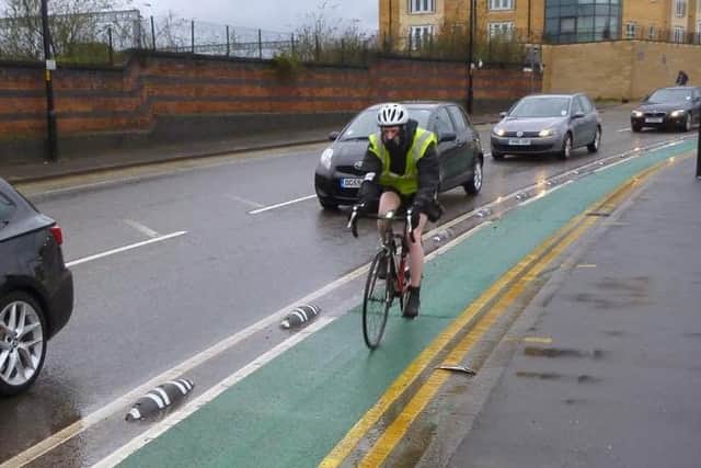 An example of a road with segregated lanes, as featured in the campaign.