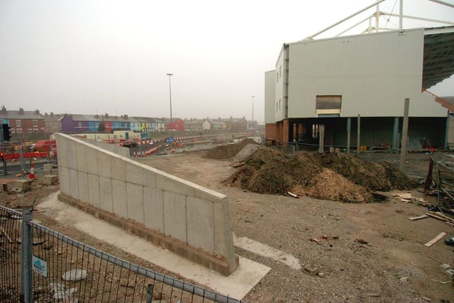 This was New Year's Eve in 2008 and work was well underway at the South Stand