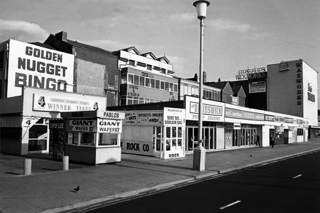 This was the Golden Mile in 1980. Golden Nugget bingo, Brunswick Penny Arcade and Tussauds in the distance