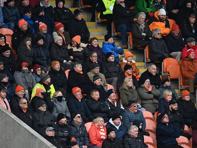 Seasiders supporters at Bloomfield Road on Saturday afternoon.