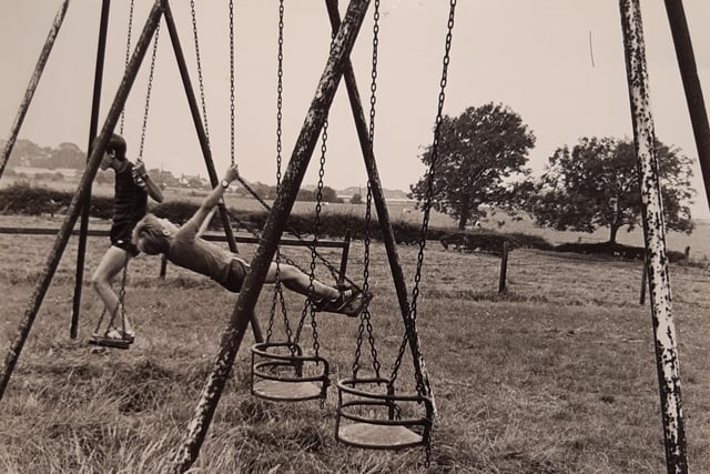 Someone must remember these swings? There is no caption on the back of the photo. Where was this?
