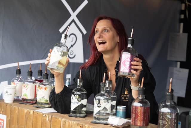 Sara Dewhurst of Lytham Gin at the food and drink festival held in Lytham's Lowther Gardens.