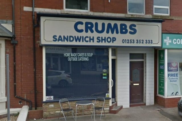 Crumbs Sandwich Shop in Holmfield Road has a rating of 4.7 out of 5 from 46 Google reviews. Telephone 01253 352333