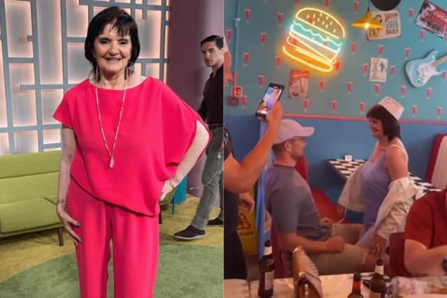 Anne Nolan received a shock when she had lunch at Karen's Diner over the weekend. Both images: @annenolanofficial on Instagram