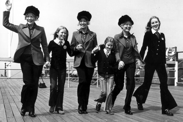The Beverley sisters and daughters on Blackpool's North Pier in 1973. From left: Teddy and her daughter Sacha (aged 11), Joy with daughter Babette (eight) and Babs with Joy's 14-year-old daughter, Vicky