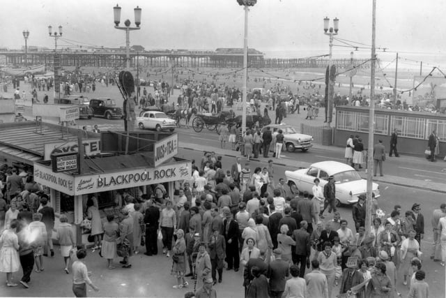 Jugs of tea for the beach, oysters and - of course Blackpool rock - was waiting for the crowds on the Golden Mile. Photo: Ross Parry