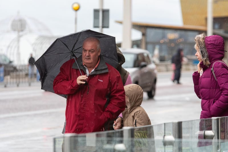 Umbrellas were essential as Storm Babet hit Blackpool.