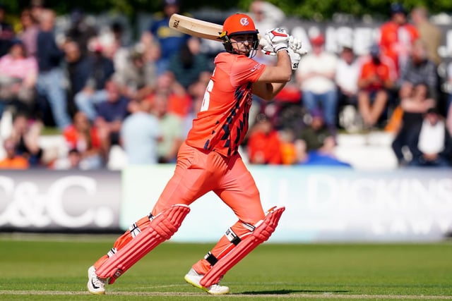 Lancashire's Tim David hits out during the Vitality Blast T20