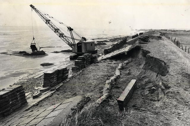 Floods which hit the Fylde Coast decimated the old sea wall in 1977