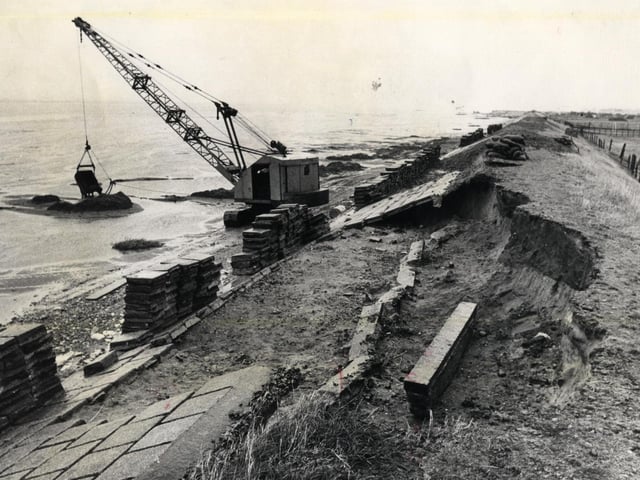 Floods which hit the Fylde Coast decimated the old sea wall in 1977