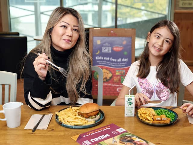 Fully fed on half term: Kids eat for free all day every day at Morrisons’ cafes.