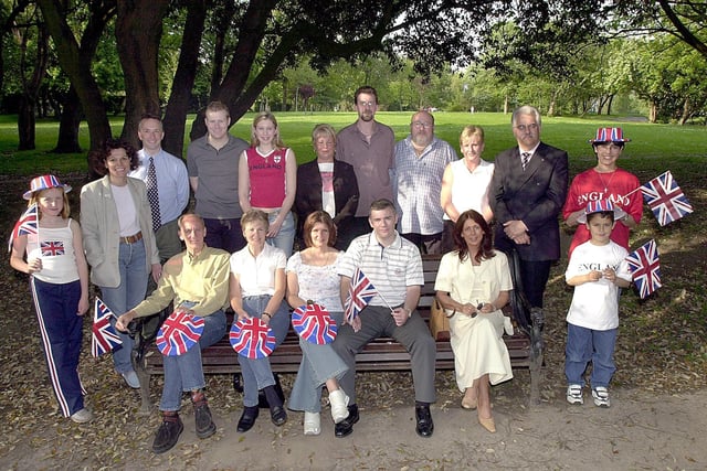 This lucky group attended a Golden Jubilee garden party at Buckingham Palace. Standing, from left, Jenna Birch, Charlotte and Richard Lee, Brendan and Megan Edwards, Sue Irvine, Steven Durant-burgin, Mike Stanley, Jeannette Birch, Alan Wright, Sandra and Conor Howe. Seated, Paul and Anita Lloyd, Diane Donohoe, Rob Wernick and Bridget Wright