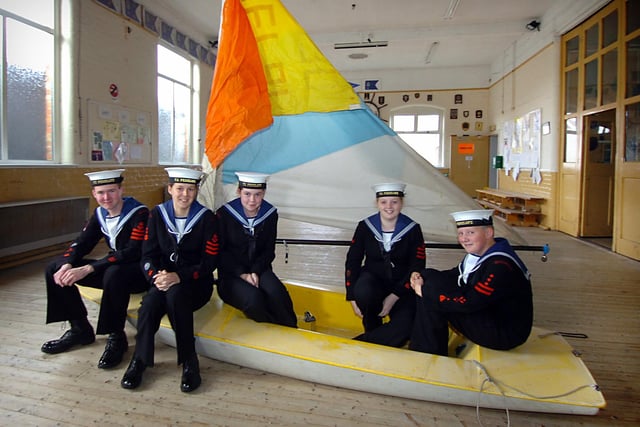 Blackpool Sea Cadets are hoping for a Cash4Kidz payout so they can replace their ageing Topper boat. Pictured at their Red Bank Road headquarters are cadets Craig Young, Kate Sloman, Kenzie Cottam, Elizabeth Lancaster, and Antony Frost