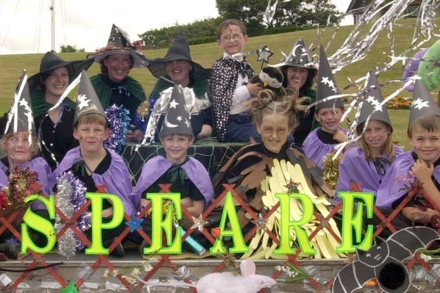 Children from Shakespeare School on their colourful float in 2001
