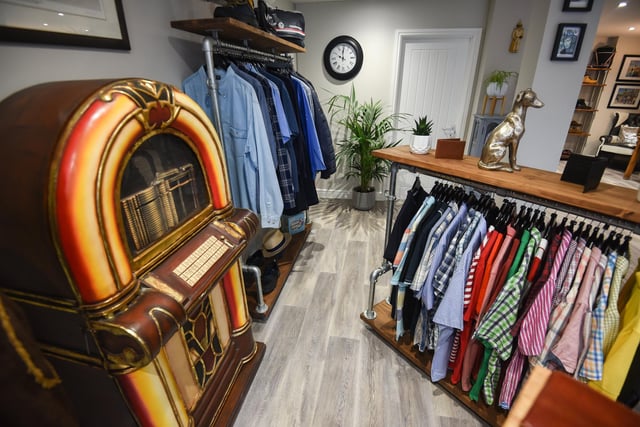 It's certainly a colourful interior at Attire by Trinity Hospice charity menswear shop in Lytham.