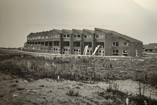 Houses under construction on Huntingdon Road in 1976