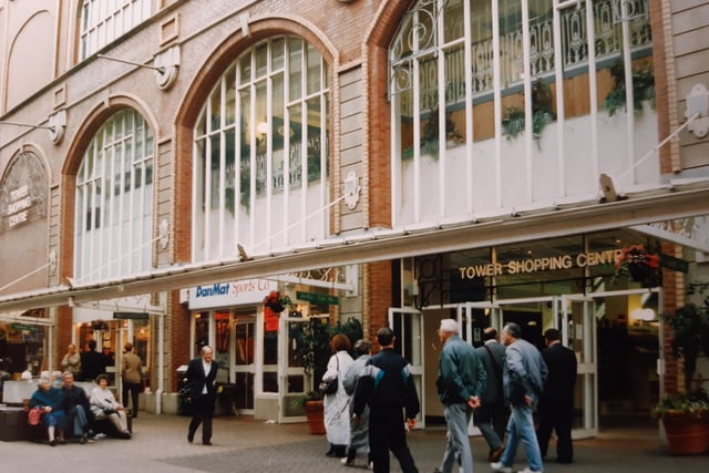 The Tower Shopping Centre on Bank Hey Street in September 1993