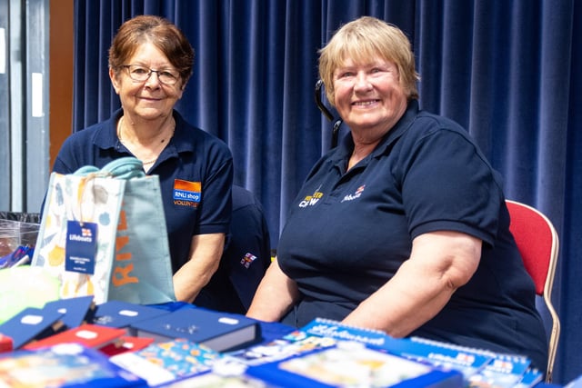 Pam James and Christine Rhymes from the RNLI offers information and souvenirs to visitors at the Fylde Coast Food and Drink Festival. Photo: Kelvin Lister-Stuttard