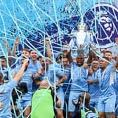 Fernandinho lifts the Premier League trophy for Manchester City after a final day of thrilling drama Picture: GETTY IMAGES