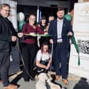 Fleetwood MP Cat Smith cuts the ribbon as Counselling in the Community opens new amenity in Fleetwood. Pictured left is founder/CEO  Stuart Hutton-Brown, with trustee Chris Webb on the right