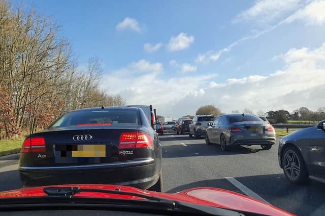 There are delays on the M55 after a crash involving multiple vehicles this morning (Tuesday, March 7)