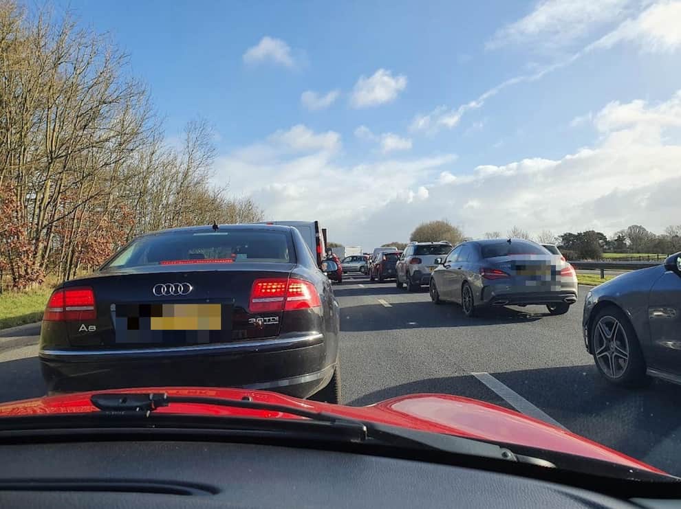 M55 traffic delays and lane closures after crash involving multiple cars