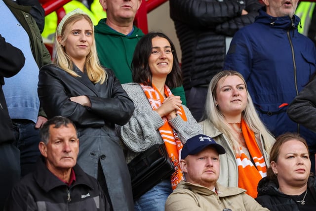 Blackpool fans at Oakwell for the Seasiders' game against Barnsley.