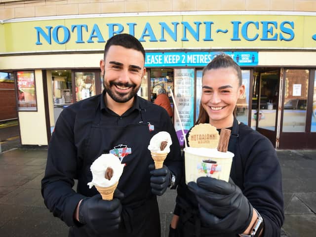 Notarianni Ices claimed the fifth spot. Pictured are Luca Vettese and Maddalena Vettese.