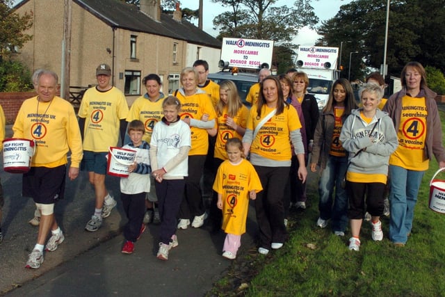 Garstang residents set off on a walk from Garstang to Blackburn as part of the Meningitis UK charity walk from Morecambe to Bognor Regis