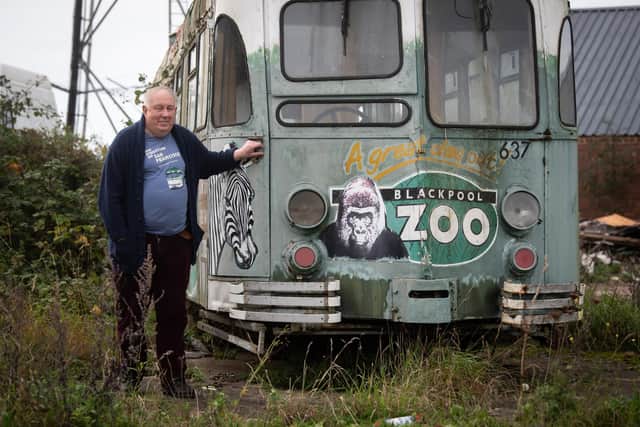 Tram ride to nowhere: John Woodman with the last remaining trams at Wyre Dock
