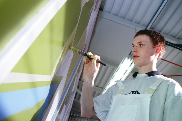 The Northern regional final of the 1998 Crown Trade Young Decorator of the Year took place at Blackpool and Fylde College Bispham campus, with three local students taking part. Photo shows Peter Geary