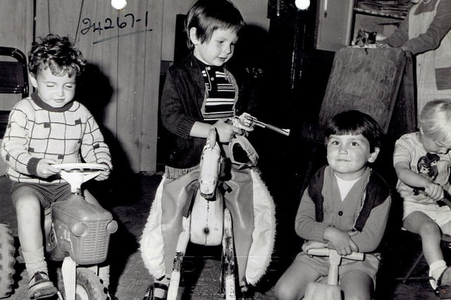 Children playing at Carleton Pre School in 1969
