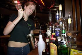 Trainee Manager at Brannigans in Blackpool Stacey Tweedale mixes a cocktail
