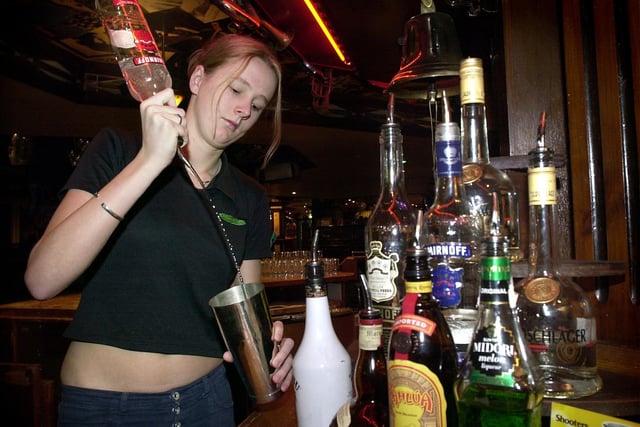 Trainee Manager at Brannigans in Blackpool Stacey Tweedale mixes a cocktail