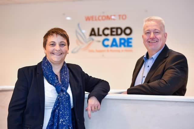 Jo and Andy Boardman of Alcedo Care Group which has seen its turnover hit £15m