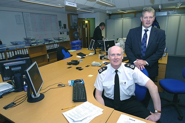 Chief Constable Steve Finnigan (left) and Det Spt Kevin Toole at the launch of the new Major Incident Room