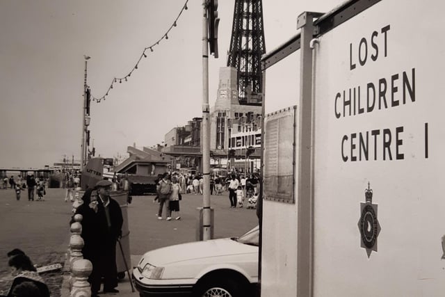 The lost children centre in Blackpool, 1989. A vital service, especially at the height of the summer season