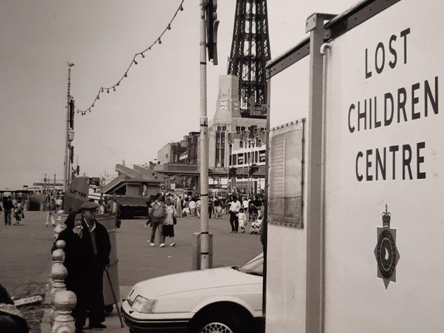 The lost children centre in Blackpool, 1989. A vital service, especially at the height of the summer season