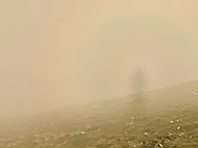 The Brocken spectre Chris Randall spotted while walking in the Lake District, Cumbria.