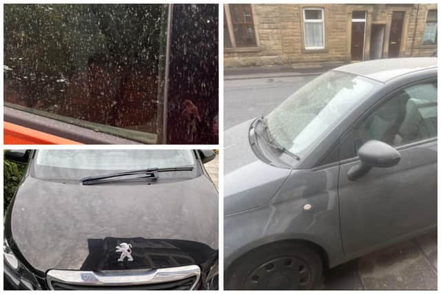 Cars in Lancashire covered in dust on Thursday, September 7.