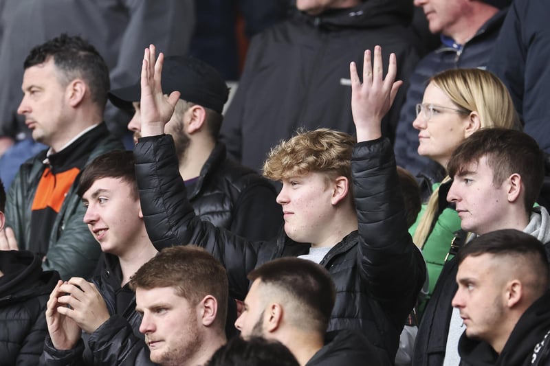 Seasiders supporters at Bloomfield Road on Easter Monday.