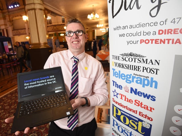 Stay Blackpool expo at the Winter Gardens. Pictured is Lee Good from National World which publishes the Blackpool Gazette